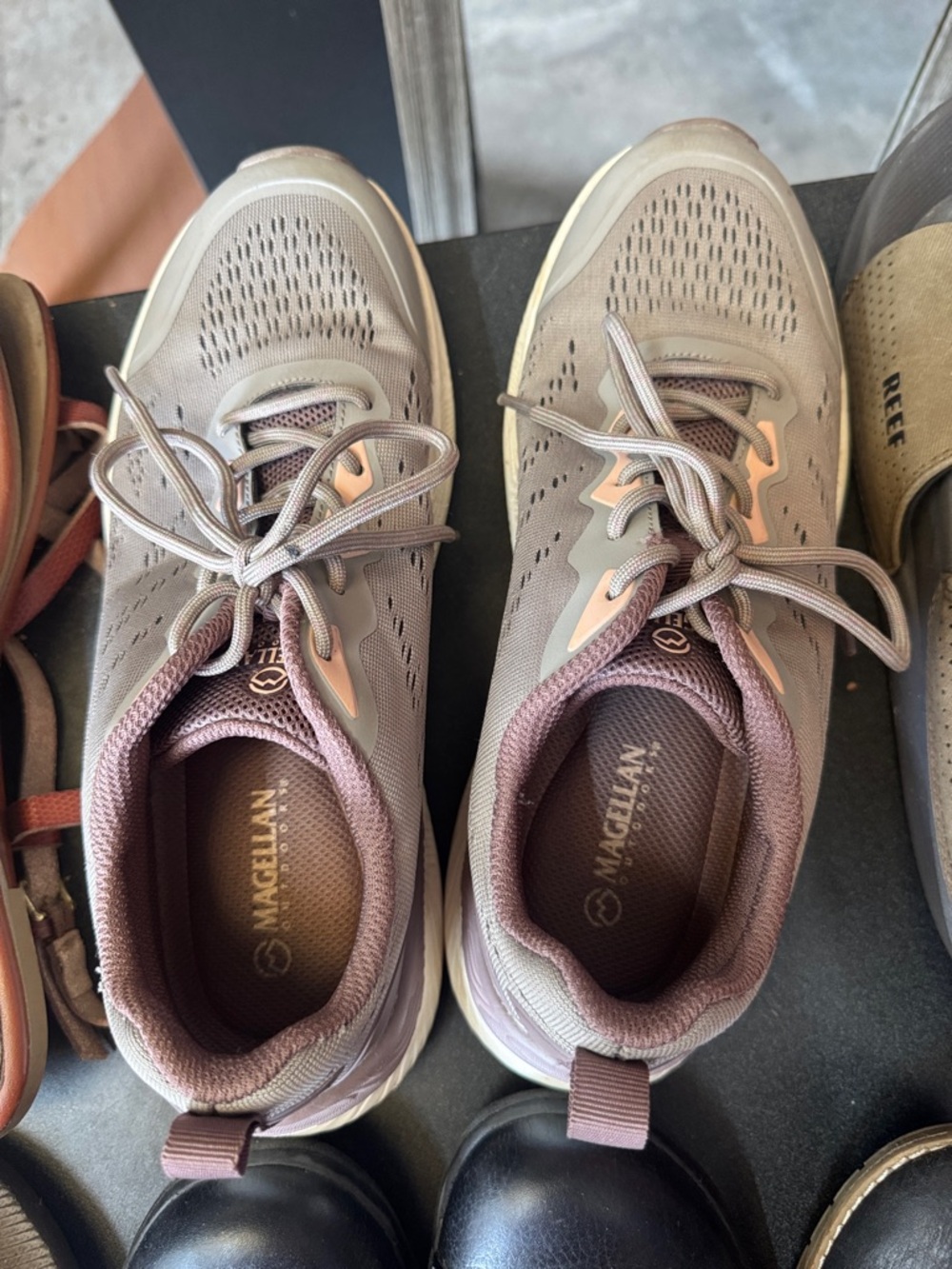 Magellan Outdoors Women's Taupe and Mauve Athletic Walking Shoes